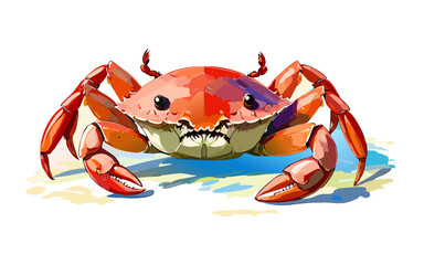 Hand Drawn Crab in Oil Painting Style – Artistic Seafood Illustration for Marine and Coastal Design