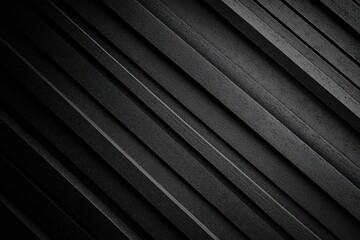 Obraz premium Dark, diagonal lines create a textured, modern abstract pattern. Parallel, angled, black stripes form a dynamic backdrop. The close-up view highlights the ridges and depth