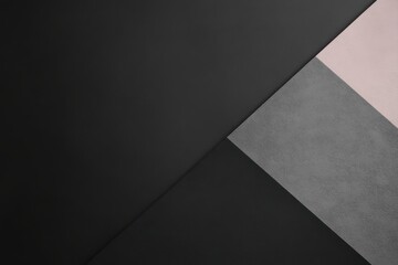Abstract geometric design with dark, grey, and light pink.  Three angled shapes create a minimalist backdrop