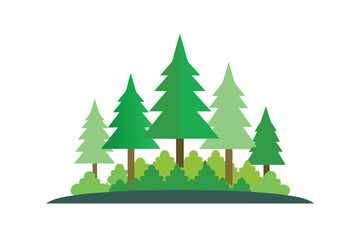 Obraz premium Minimal Forest Flat Illustration 