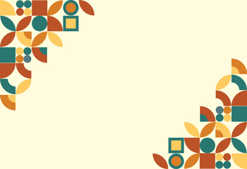 geometric background with yellow, green, orange, brown color combination