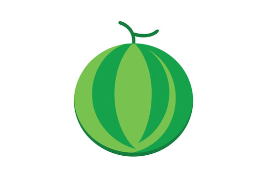 green watermelon fruit simple design clip art preview