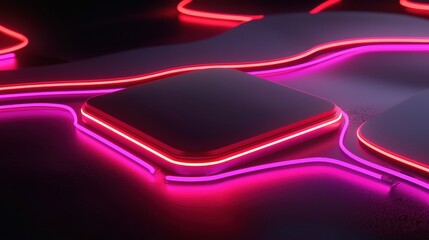 Neon Lights: A Dance of Red and Pink