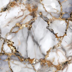 Luxurious white marble texture with golden veins creates an elegant and sophisticated design ideal for backgrounds and high end architectural elements.