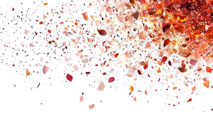 Fototapeta premium Abstract design with scattered, colorful particles