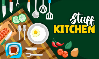 utensil hand draw isolated on flat background style