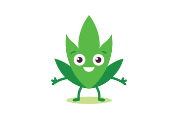 vector illustration of a green leaf with a flower