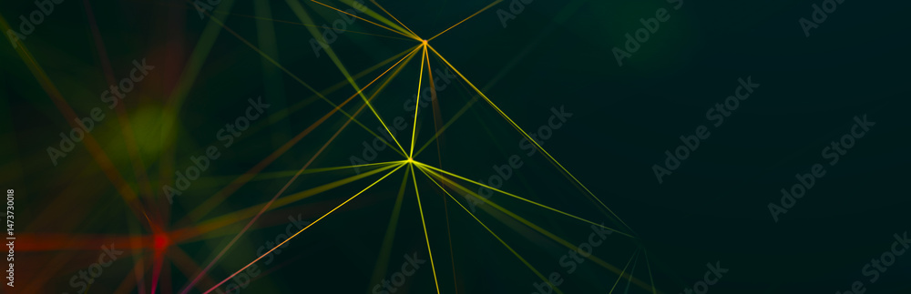 Leinwandbilder Polygonal background with dots and lines. Network connection structure. Science and technology. 3d