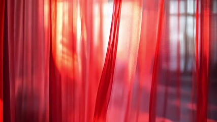 Red Sheer Curtains - Powered by Adobe