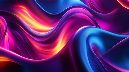 Fototapeta premium The photo features an abstract background of colorful, flowing waves. It creates a dynamic and vibrant visual effect.