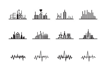 Clean Pulse Plethysmograph Symbol Pack