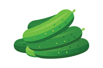 Stack of Fresh Cucumbers Isolated