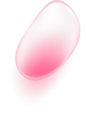 Pink water drop. 3d jelly serum and cosmetic transparent oil. Liquid gel and cream for skincare. Soap bubble of shampoo and shower gel.