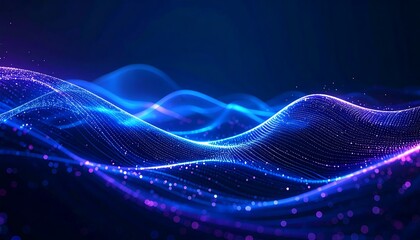 Abstract Blue and Purple Digital Wave Background