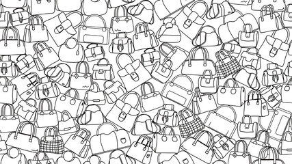 Obraz premium Art print with women's accessories and handbags.