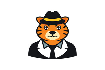 Mafia Tiger Character with Hat