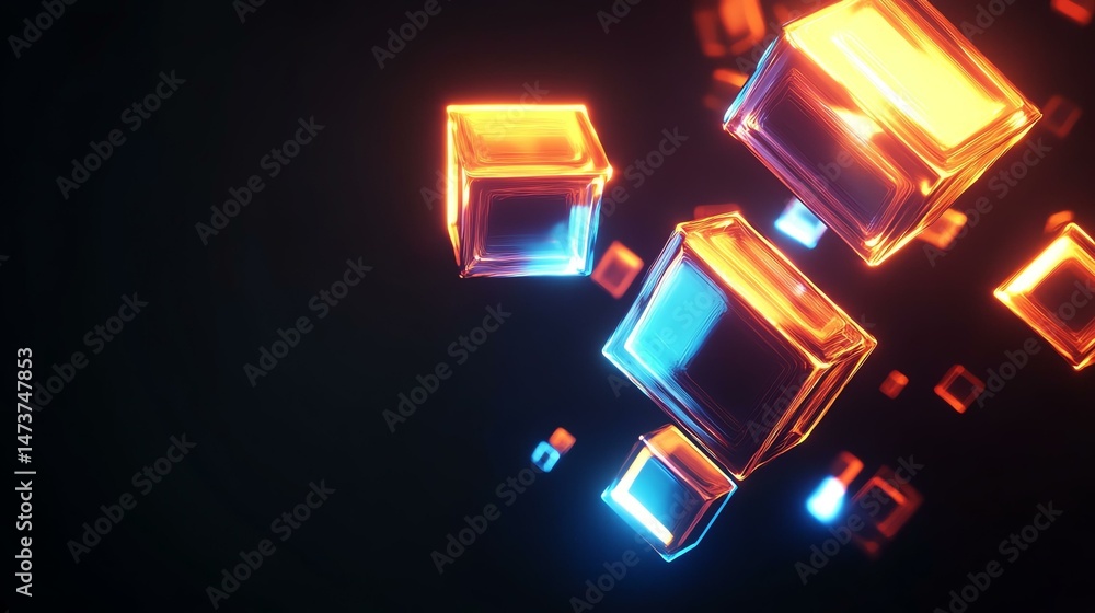 Aufkleber this wallpaper features a visually striking design of abstract 3d cubes. it creates a modern and dyn