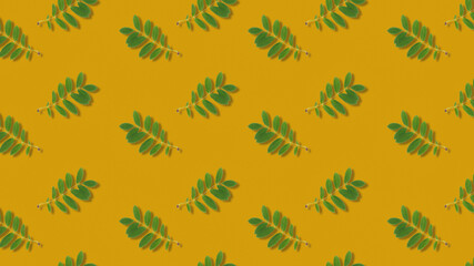 Obraz premium Delicate print with berries and leaves.
