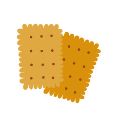 Two Rectangular Crackers, Flat Vector Bakery Illustration