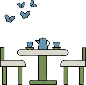 recommend clip art: vector illustration for outdoor cafe design
