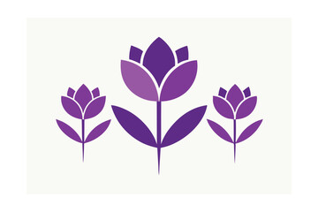 Stylized Purple Flower Icons