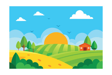 Fototapeta premium Summer Field on Sunny Day