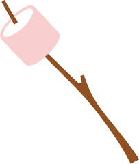 marshmallow on a stick With illustration