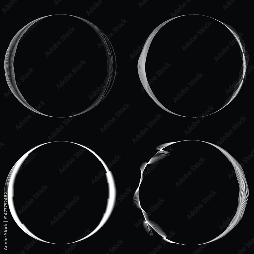 Fototapete lines in circle form . rotate rounded shape vector illustration .rotating circles form a ring.rotati