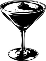 Cocktail Silhouette Illustration Espresso Martini