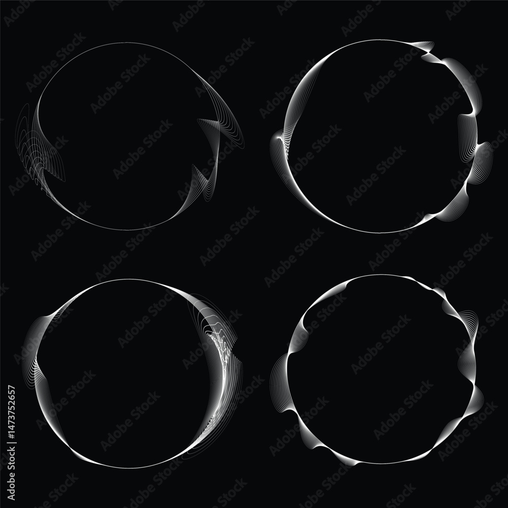 Leinwandbilder lines in circle form . rotate rounded shape vector illustration .rotating circles form a ring.rotati