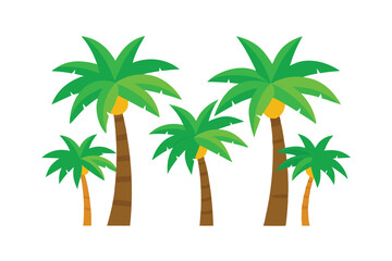 Tropical Palm Icons Set 