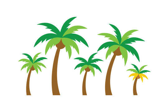 Tropical Palm Icons Set 