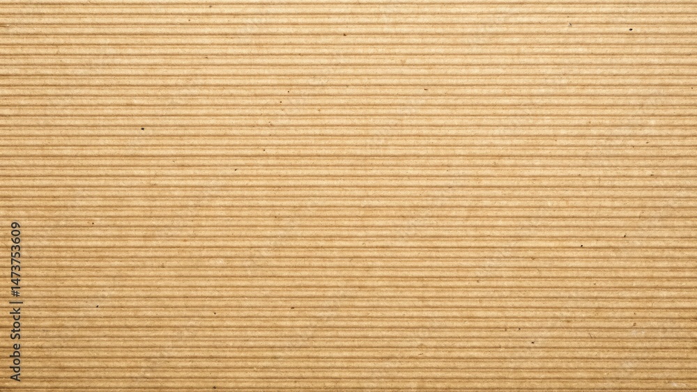 Poster textured brown corrugated cardboard surface with parallel lines for background design