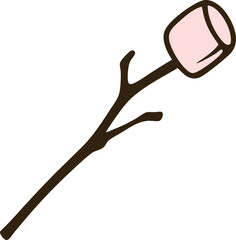 marshmallow on a stick With illustration