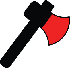 Wood axe silhouette vector illustration on white background.	
