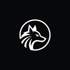 simple wolf logo design inside a circle
