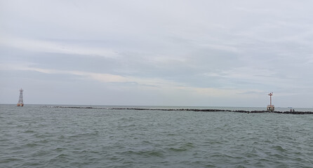 enjoy the natural view of the twilight sky on the beach