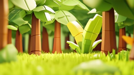 Obraz premium Lush tropical forest scene