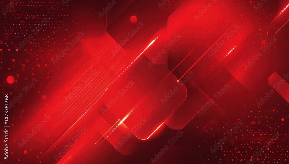 Wall mural vibrant abstract red background featuring futuristic elements and modern technology concepts.
