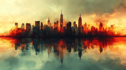 Obraz premium Ephemeral architecture materializes from fleeting memories, its translucent structures dissolving and reforming, a cityscape built on nostalgia