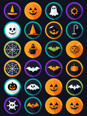 Halloween signs icons