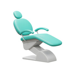 Teal dental chair against transparent background