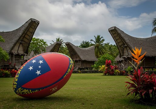 Samoan Sunset Rugby AI Generated - Powered by Adobe