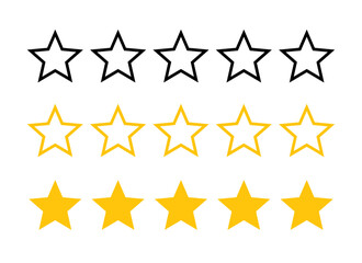 5 star rating icon set stock illustration