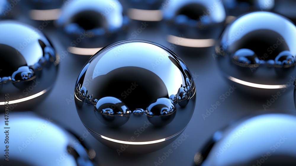 Poster a central sphere is surrounded by a group of smaller spheres.