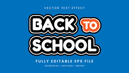 Back To School 3d text effect editable vector