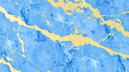 Obraz premium Abstract Blue and Gold Marble Texture Background Design