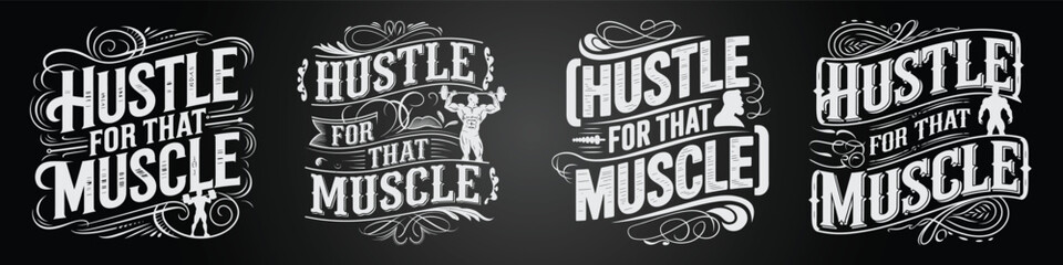 Inspiring Chalk Style Alphabet for Gym Posters and Tees