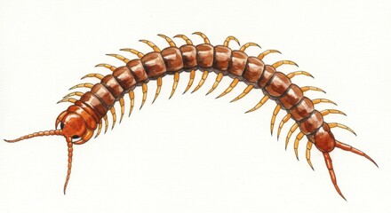 Centipede Arched and manylegged crawling bug