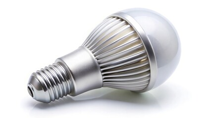 A modern energy efficient led light bulb isolated on a clean white background